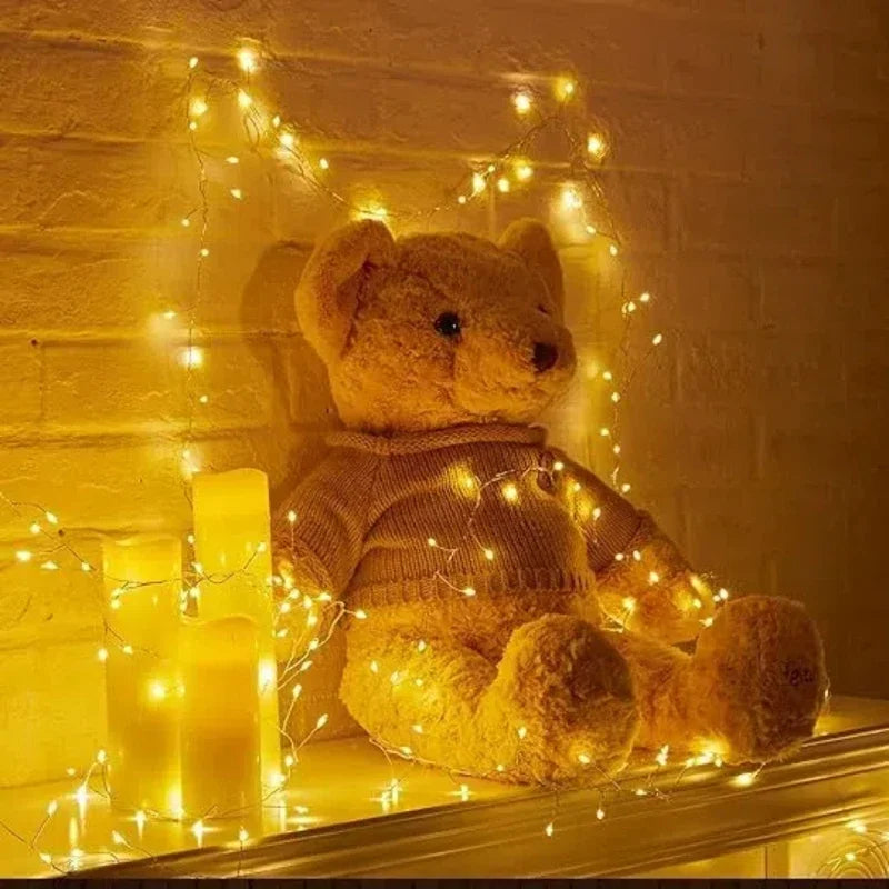 Decoración navideña Luces de cadena Adorno colgante de árbol de Navidad Suministros navideños para coronas de bricolaje Deshierbe en el hogar Interior Exterior