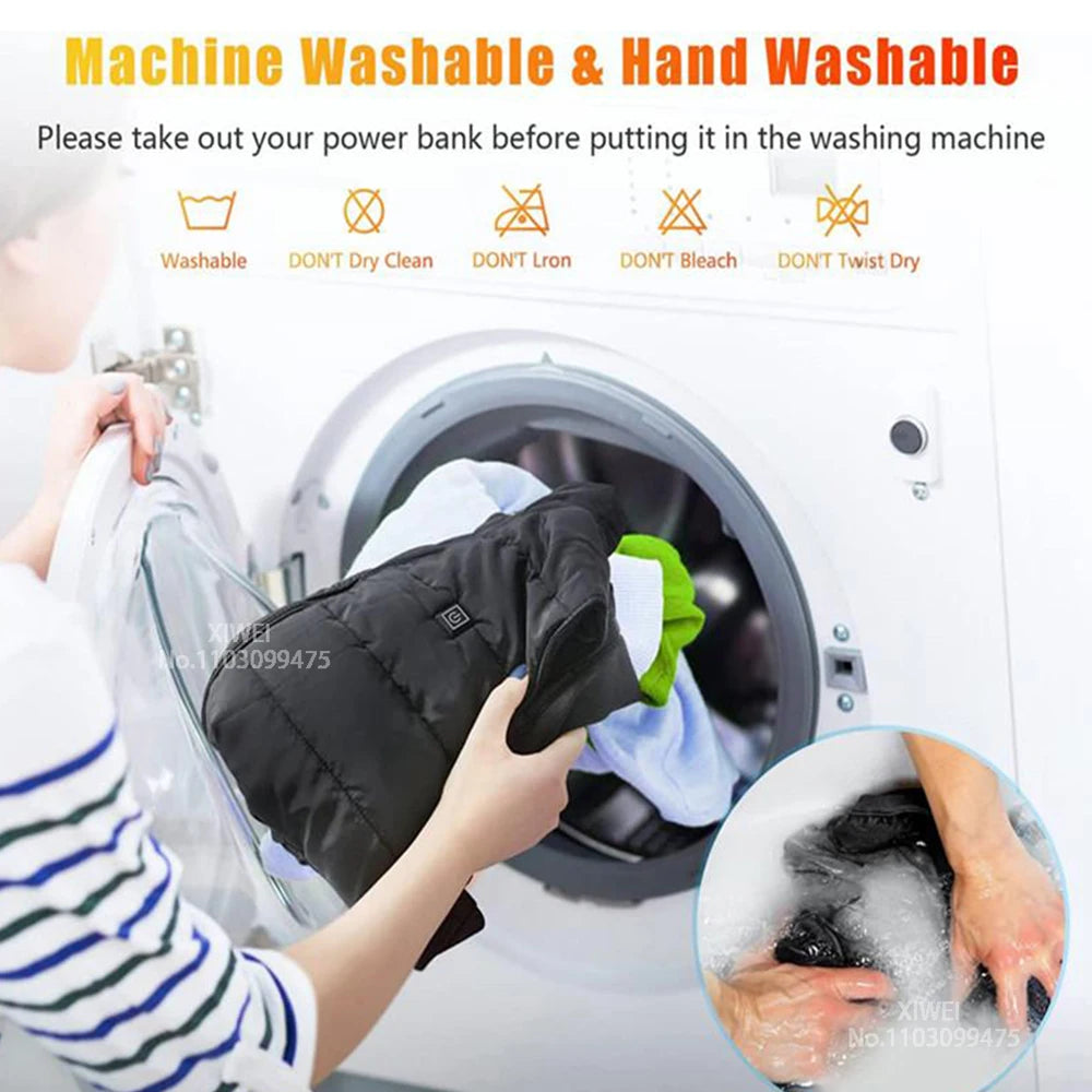 Varmejakke Menn Kvinner USB Elektrisk Selvoppvarmende Jakke Vinterfrakk Varm Jakt Camping Fotturer Skiklær 2-21 Områder