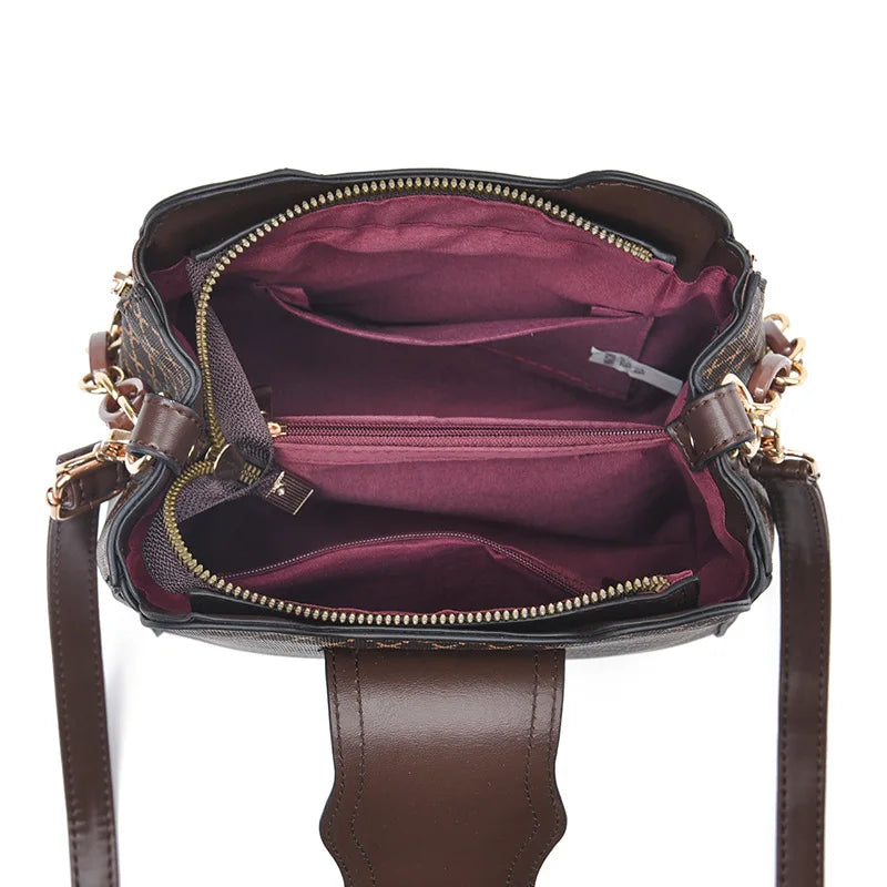 Bolso de hombro nuevo para mujer, bolso de diseñador de lujo para mujer, bolsos de mano de cuero con estampado de monograma, bolso de hombro único