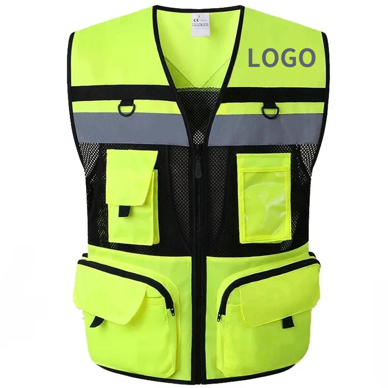 Custom Logo High-Visibility Safety Vest – Breathable, Practical & Professional