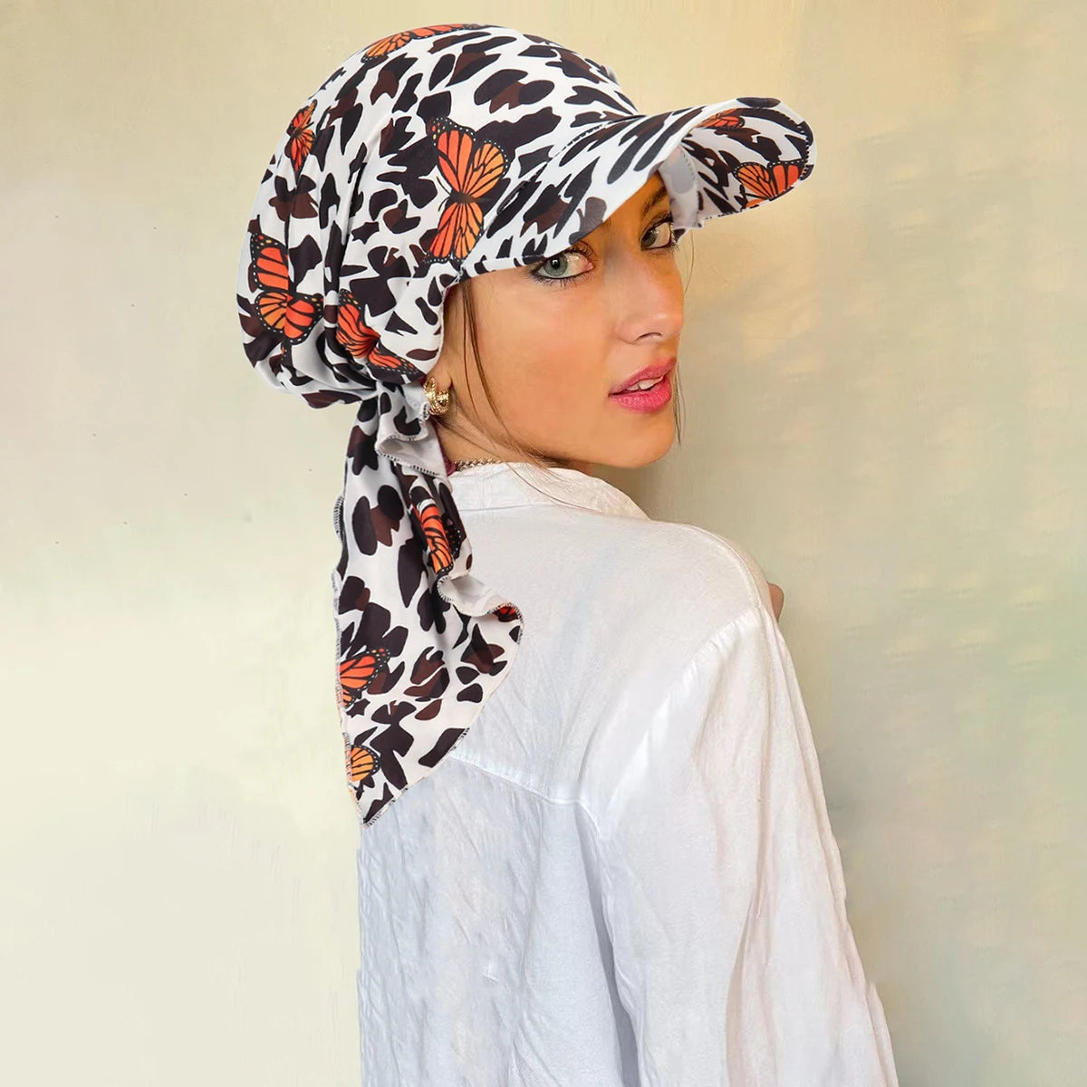 Floral Hijab Visor Cap