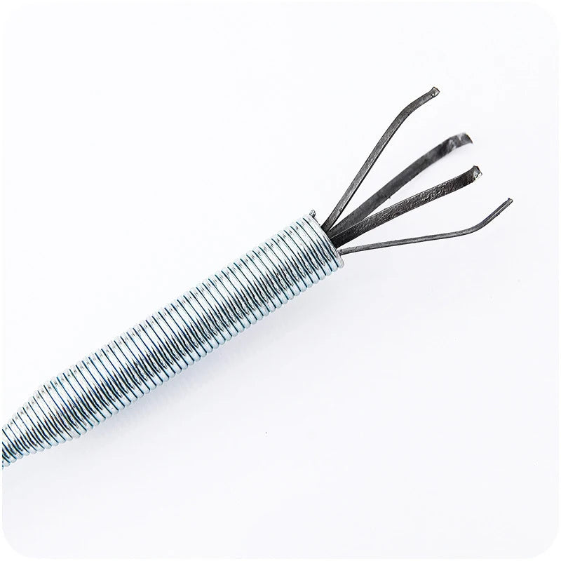 Herramienta de limpieza de desagües flexible con garra retráctil para eliminar obstrucciones, gancho de draga para tuberías de primavera, pinza recogedora, herramientas de cocina.