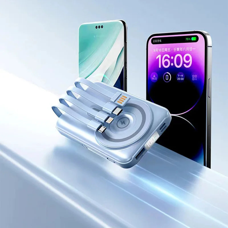 Trådløs magnetisk powerbank 22,5 W superrask lading 10000 mAh egnet for klokker, mobile powerbanker, lett og tynn