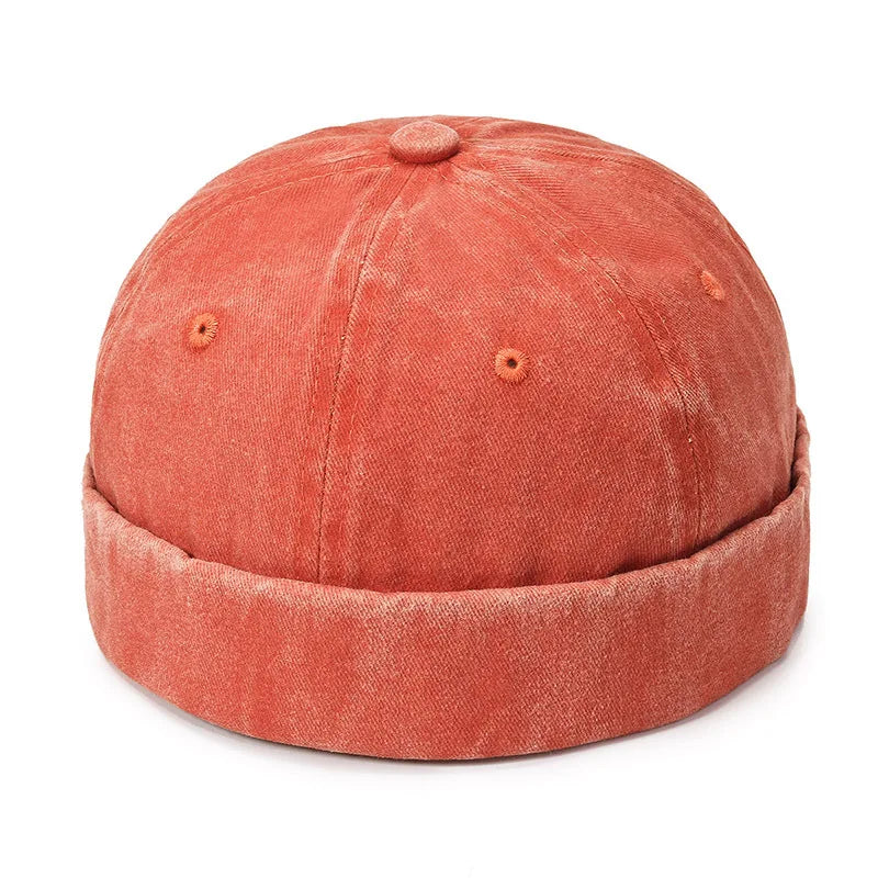 Gorro de punto vintage con bordado de palma para hombre, gorro docker, gorro de propietario de primavera, gorro sin ala unisex de Hip Hop, gorros ajustables