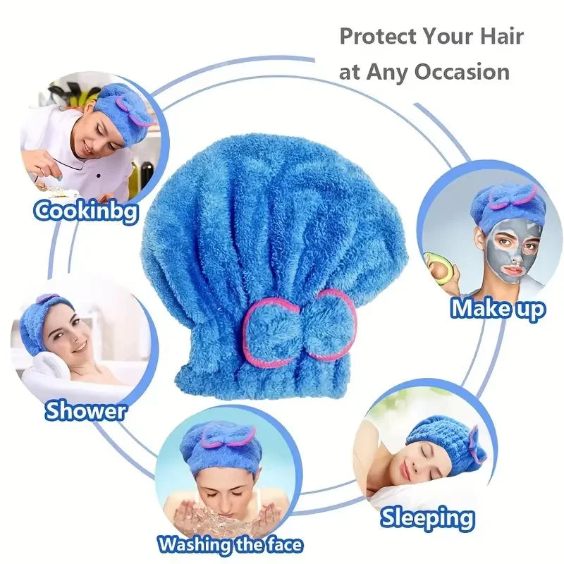 Bonnet de douche en microfibre à séchage rapide pour femme. Accessoire indispensable pour le spa et la salle de bain.
