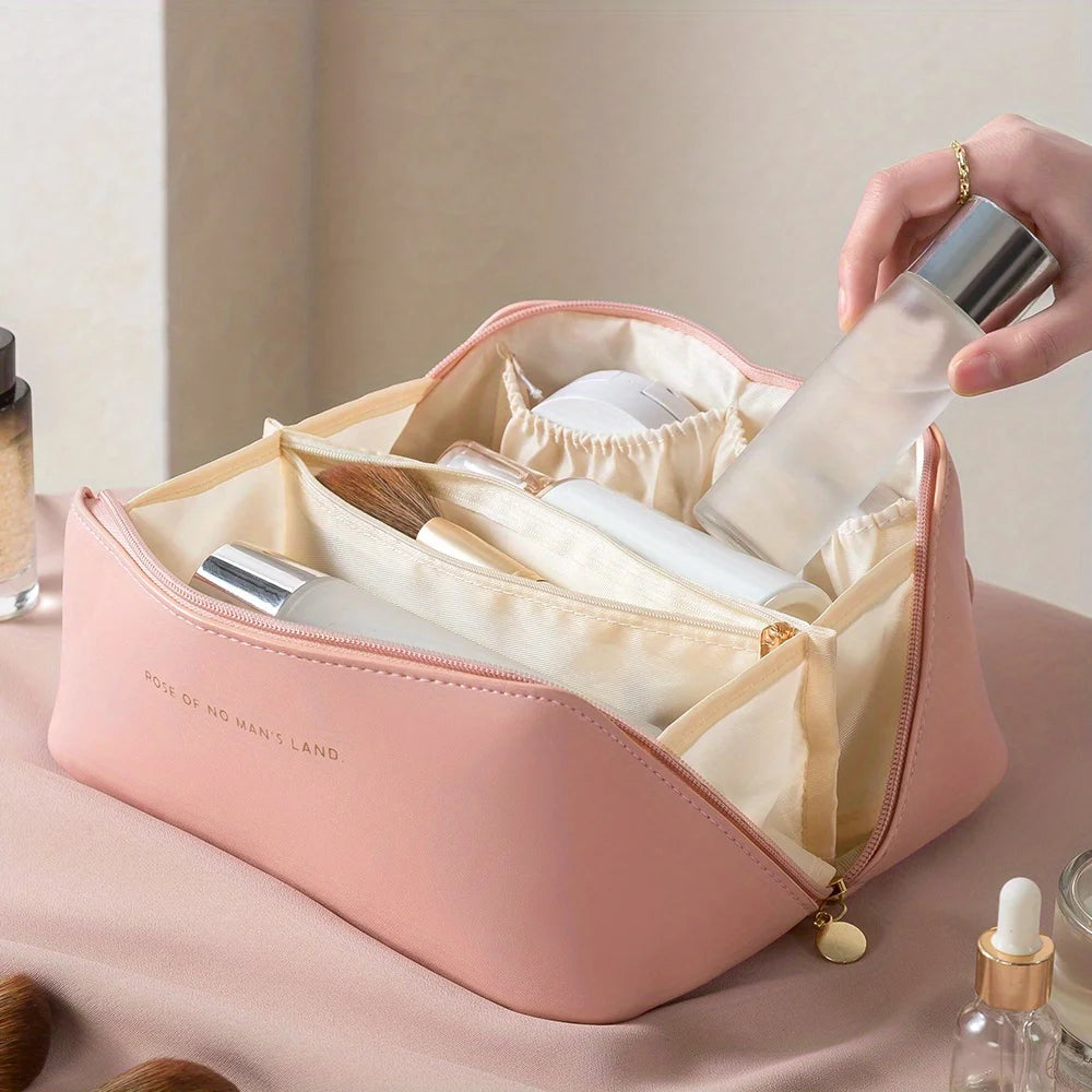 Organizador de maquillaje, bolsa de aseo para mujer, estuche de maquillaje, bolsa de almacenamiento, caja de lujo para mujer, neceser, bolsa organizadora con cremallera para viaje