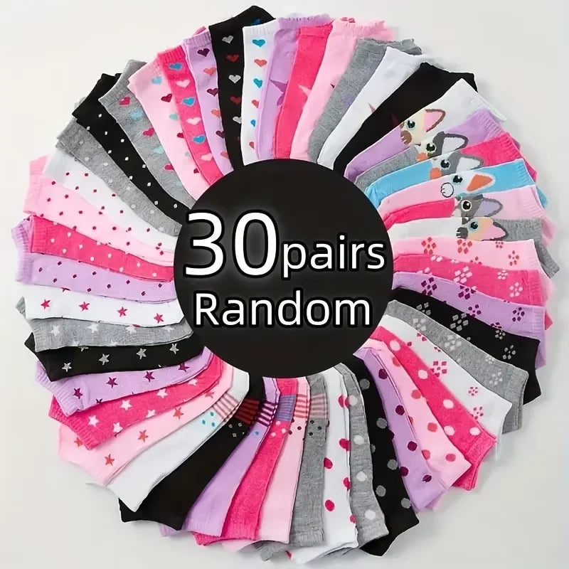 Heart Print Ankle Socks