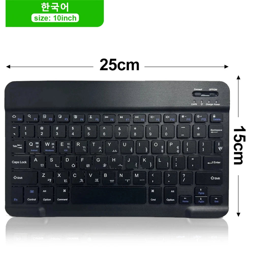 Teclado y ratón inalámbricos Bluetooth para IOS Android Windows Tablet para iPad Air Mini Pro teclado español coreano portugués ruso