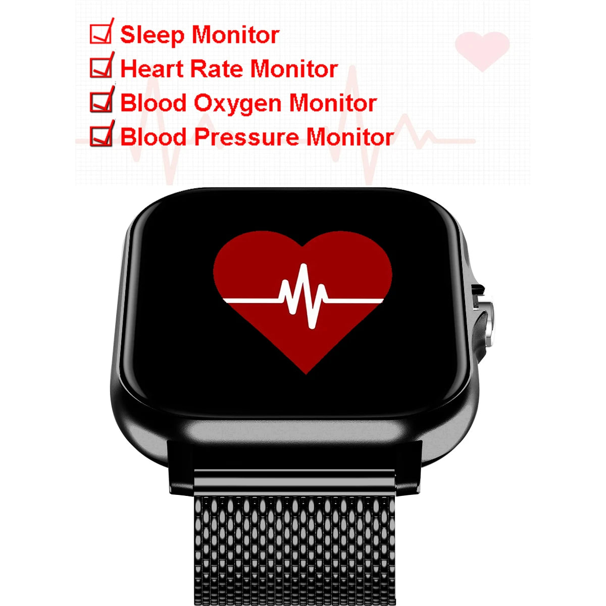 Reloj inteligente impermeable de 1.83'' con respuesta a mensajes, llamadas, monitoreo del sueño, podómetro deportivo y alertas de información para iPhone y Android