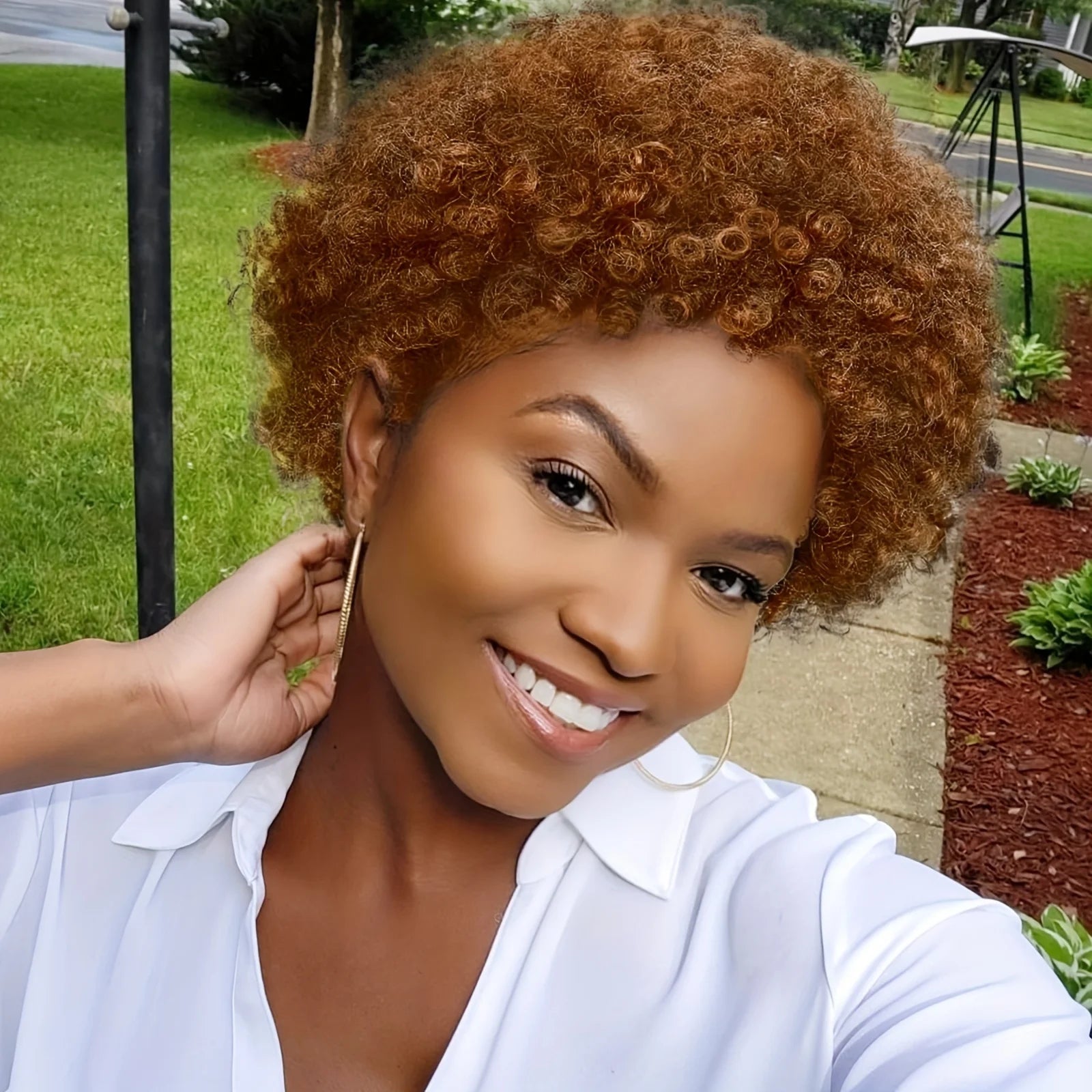 Brazilian Short Afro Human Hair Wig With Tiny Coil Curls Soft Wig Cap For Women Daily Full Machine Made Wigs
