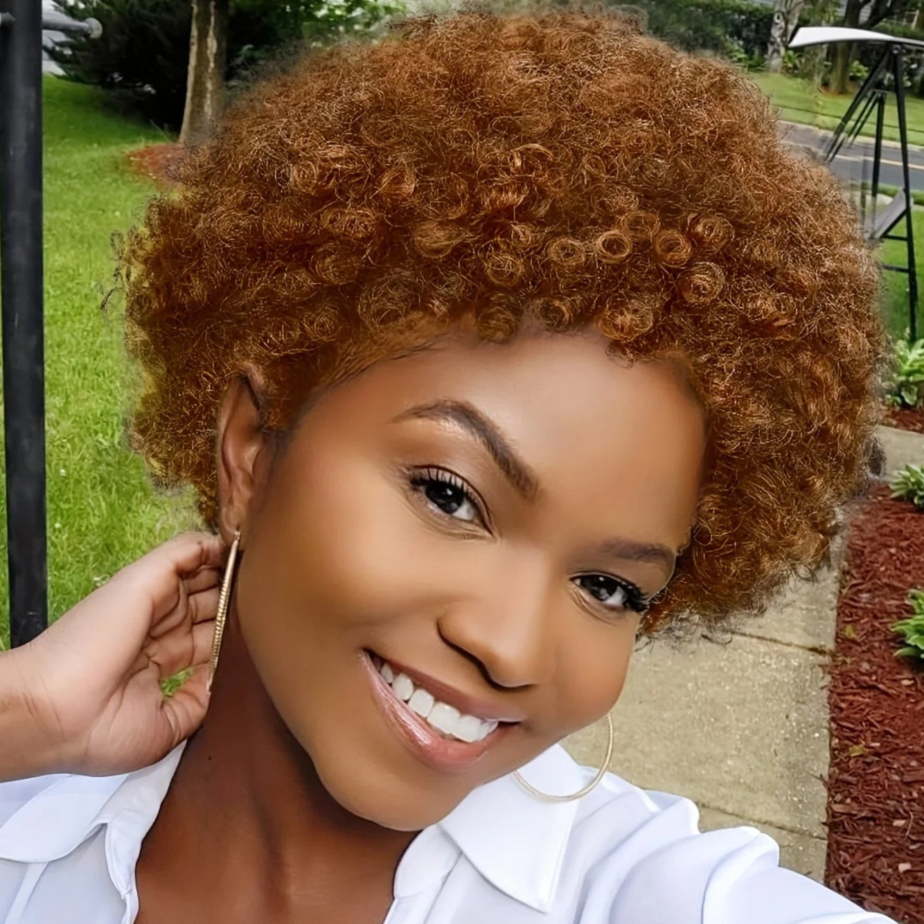 Perruque de cheveux naturels Afro Coil