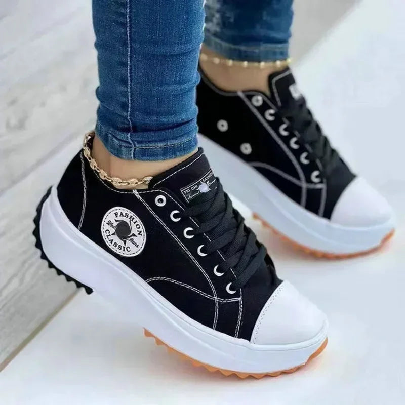 New Women Pattern Canvas Sneakers Women Casual Shoes Women Sneakers Shoes Flat Lace-Up Zapatillas Mujer Chaussure Femme