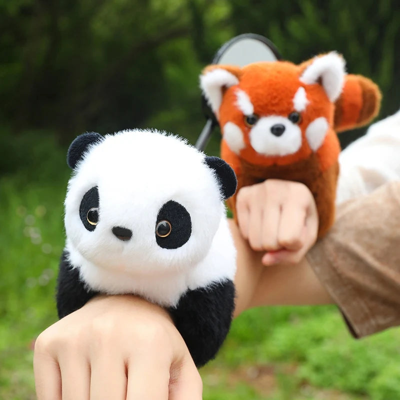 Peluches créatives raton laveur renard husky chat singe papa cercle jouet enroulé autour du bras poupée jouets pour enfants cadeau d'anniversaire