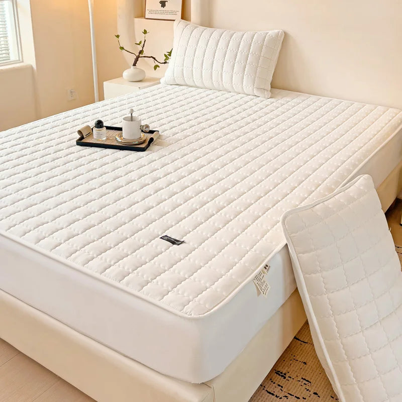 Waterproof Thickened Mattress Pad Protector Adjustable Durable Fitted Sheet Bed Covers Anti-mite Non-slip Bedspreads 150/160x200