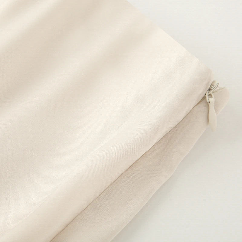 Conjuntos de pantalones para mujer TRAF, blusas de tubo de satén, conjunto de dos piezas para mujer, traje de verano elegante, pantalones de dos piezas, top sin mangas para mujer