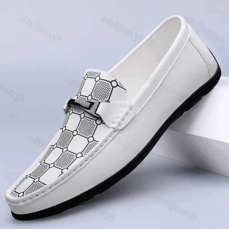 Mocassins rétro pour hommes en cuir PU