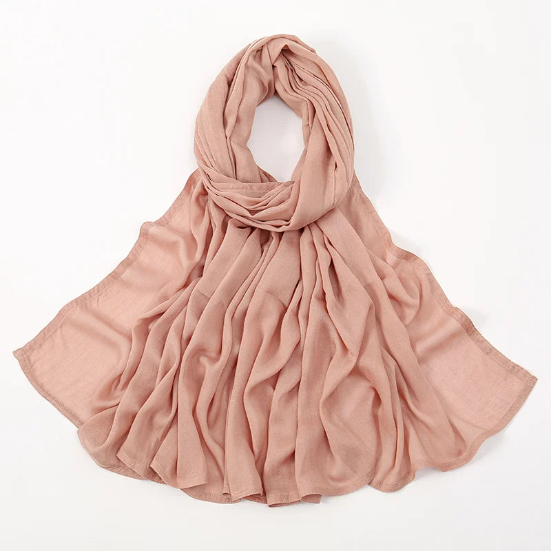 Hijabs musulmanes para mujer, pañuelos finos lisos, chales para mujer musulmana, pañuelo suave de viscosa y rayón, turbante islámico, diadema de 200x85cm