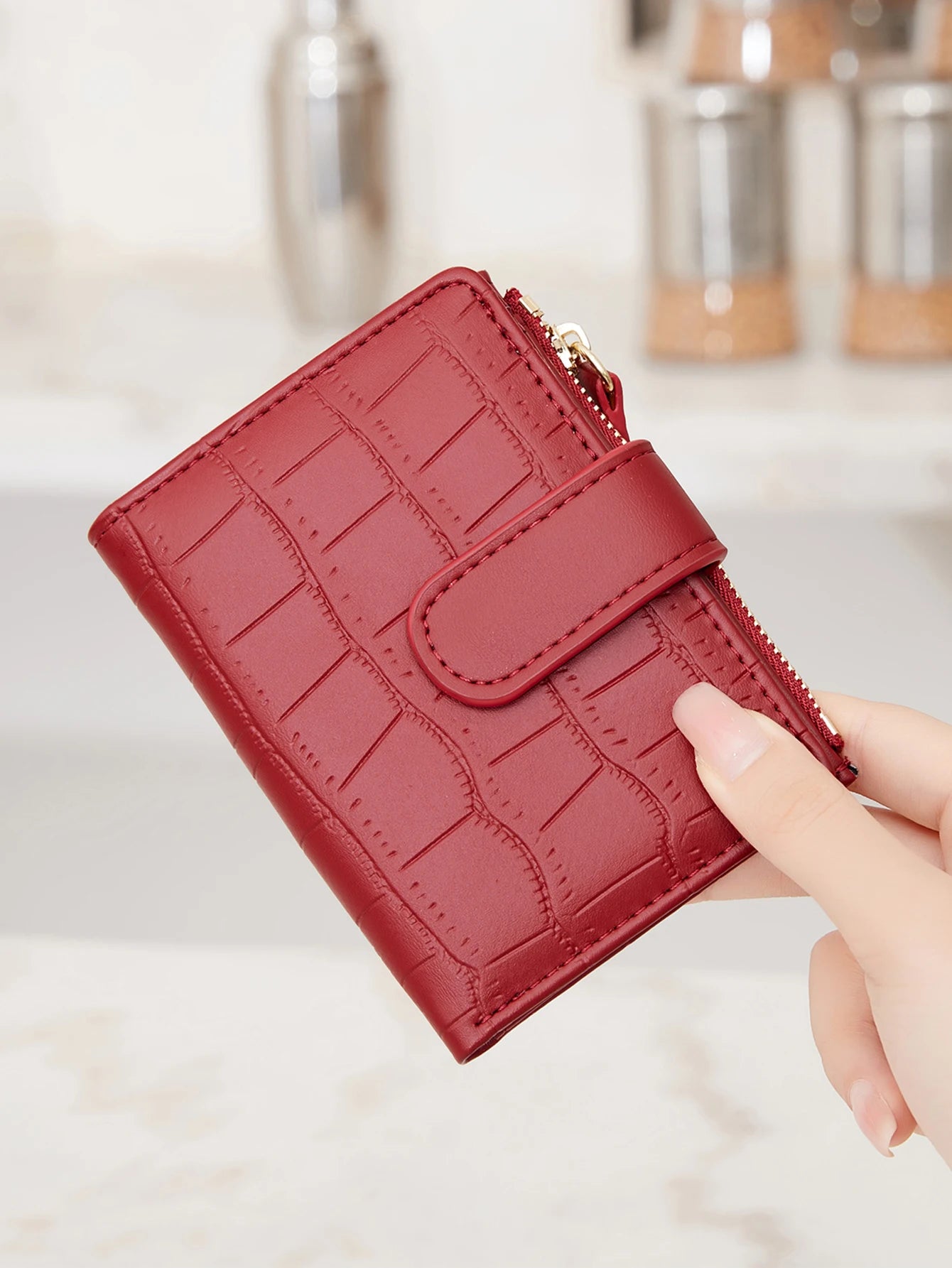 Classic Women's Luxury Card Clip Short Wallet Small Multi functionalPULeather Handbag Solid Color Double Fold Women's ZeroWallet
