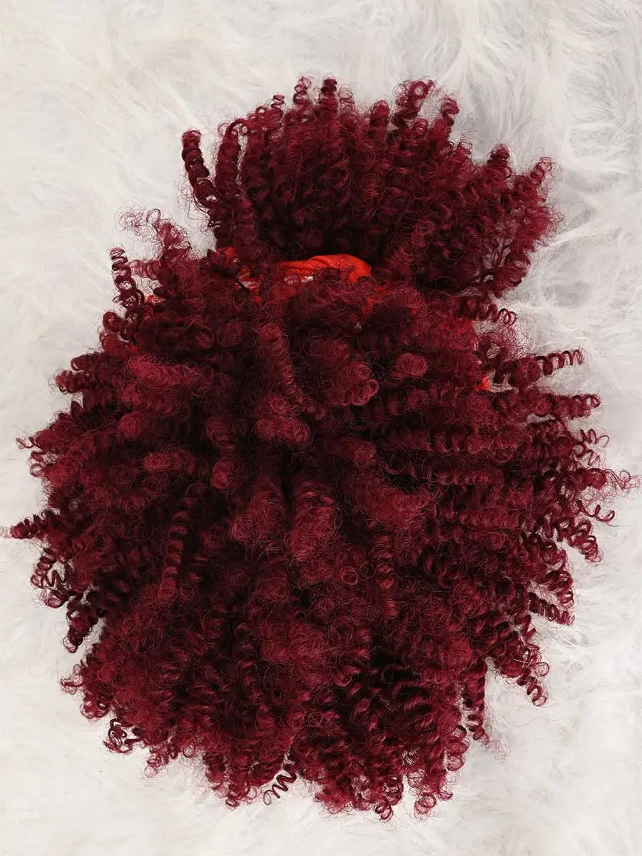 Pelucas de diadema para mujer Peluca afro rizada con pelucas de cabello corto sintético con diadema adjunta Pelucas con pañuelo para la cabeza