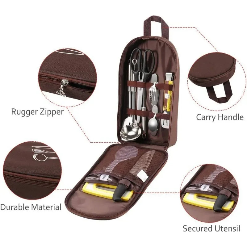 Portable Outdoor Camping Cooking Utensils Storage Bag Picnic Supplies Wilderness Survival Gear Durable Home Goods Ice Bucket