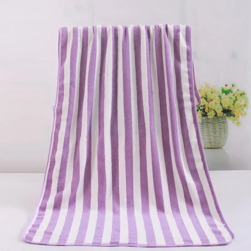 Serviette de bain pour adultes, grande serviette de plage, absorbante, séchage rapide, enveloppement corporel, serviettes de douche pour le visage et les cheveux, 2 pièces 70 x 140 cm 35 x 75 cm