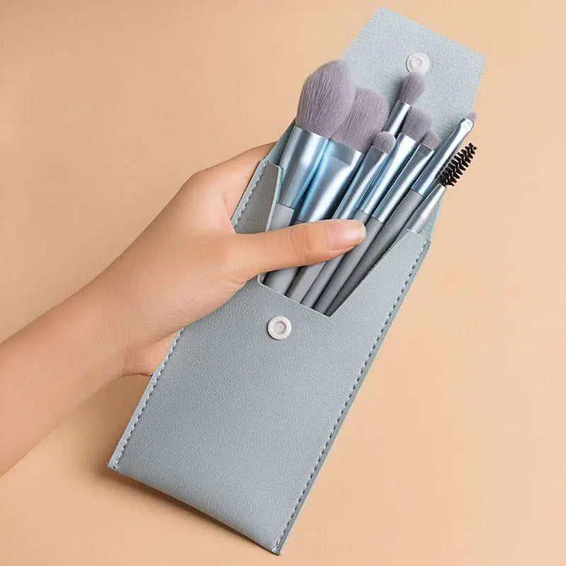 Lot de 8 pinceaux de maquillage portables pour fard à paupières, fond de teint, estompeur, doux et moelleux, pour cosmétiques, anti-cernes, outil de maquillage professionnel