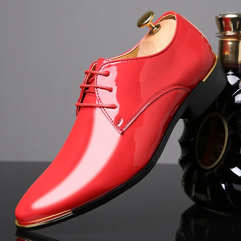 zapatos formales hombre clásicos Charol zapatos de boda hombre oficina coiffeur moda italiana zapatos de vestir hombre piel erkek ay 657