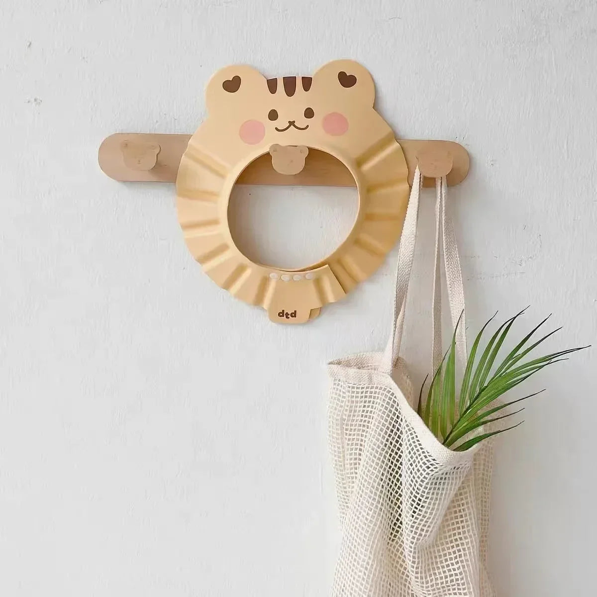 Lindo Gorro de Ducha de Oso Ajustable para Bebé, Orejas y Ojos Protegidos, Gorro Protector de Baño para Bebé, Suave Gorro para Lavar el Pelo del Bebé