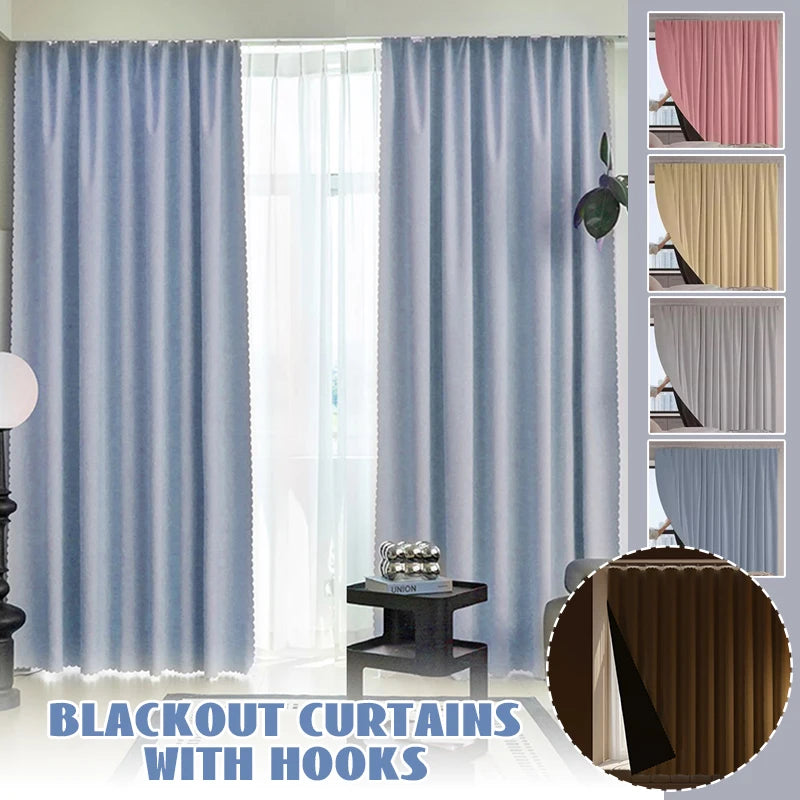 Cortinas opacas de alta opacidad para ventana de dormitorio con gancho, balcón, protección solar, partición para sala de estar, cortinas de privacidad