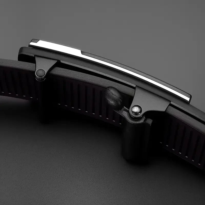 Elegante cinturón de piel sintética para hombre - Cinturones de moda para la vida diaria, ocio, fiesta, festival, trabajo y negocios, con hebilla automática