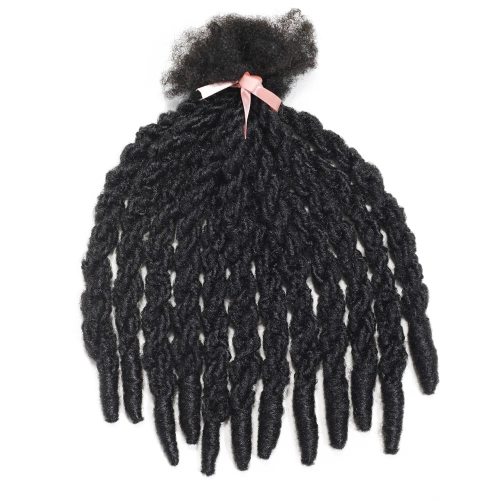 1 Pack 12 Strands Double Twisting Black Synthetic Twist Hair Braids 14 Inch Soft Knotless Crochet Locs for Weave Extensions