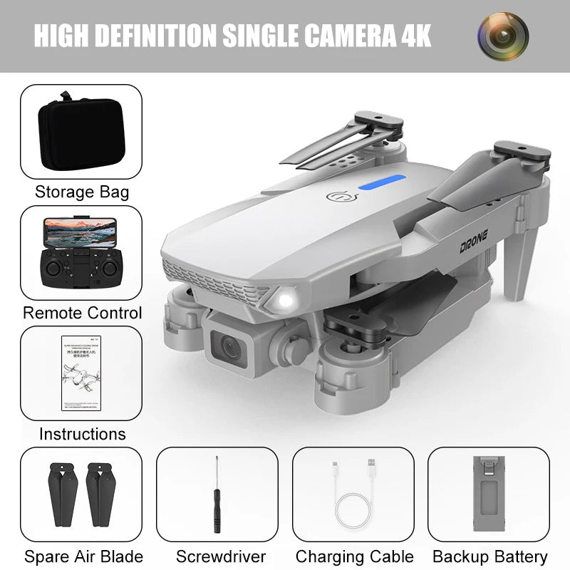 E88pro Drone Profesional Dron Flujo Óptico Cámara Dual 4k Fotografía Aérea Avión de Cuatro Ejes RC Quadrotor juguetes para niños