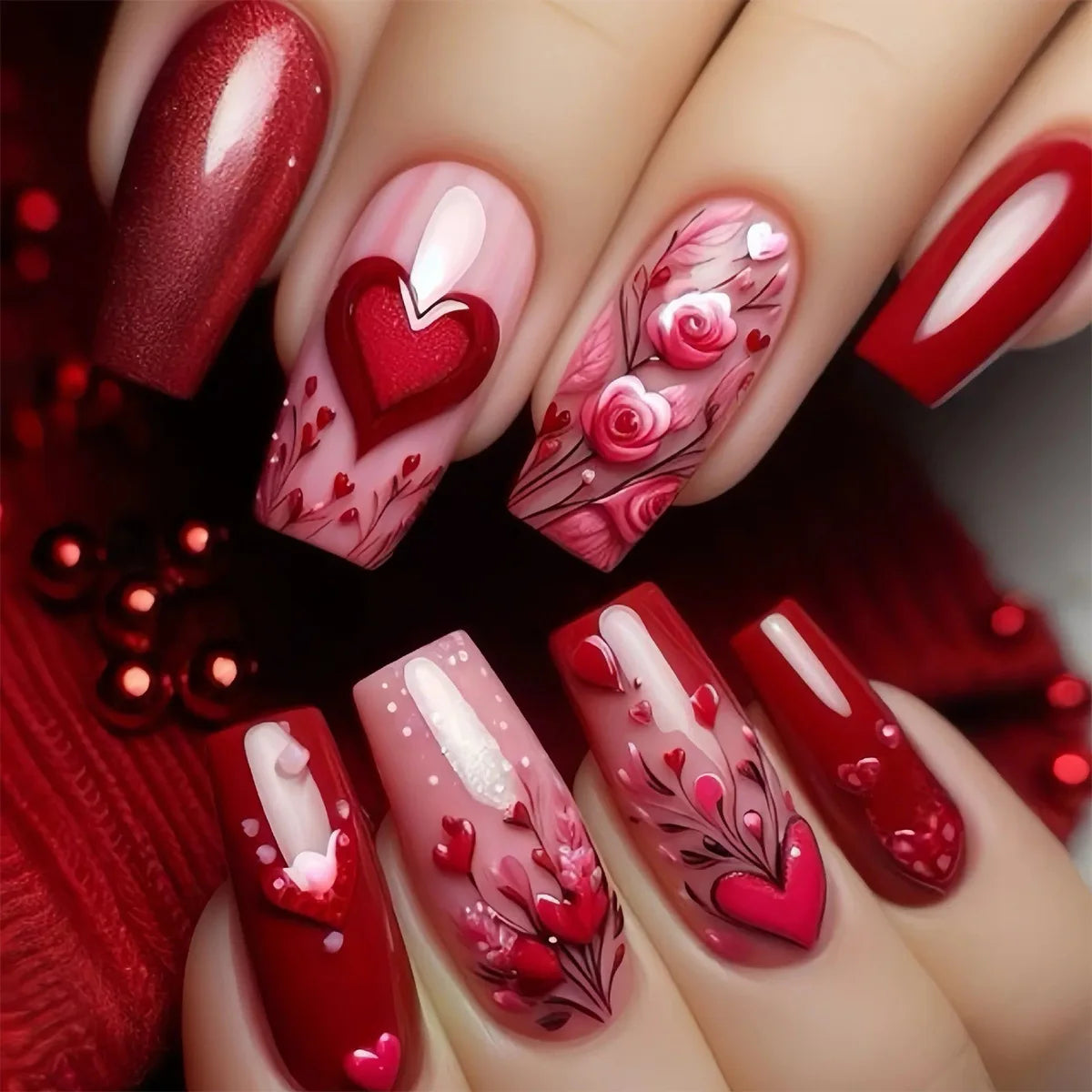 Heart & Rose Press-On Nails