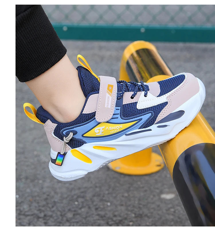Zapatillas deportivas de malla para niños y niñas, transpirables y antideslizantes, para correr, caminar, zapatillas casuales infantiles