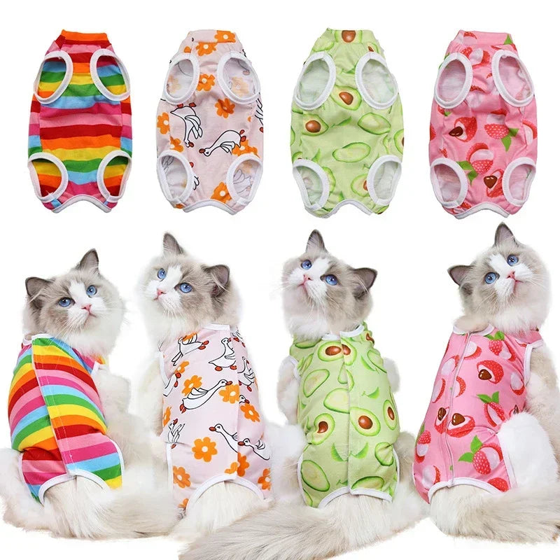 Pet Cats Weaning Sterilization Clothes Small Dog Kitten Anti-lick Vest Cat Surgery Recovery Clothing for Wounds or Skin Disease