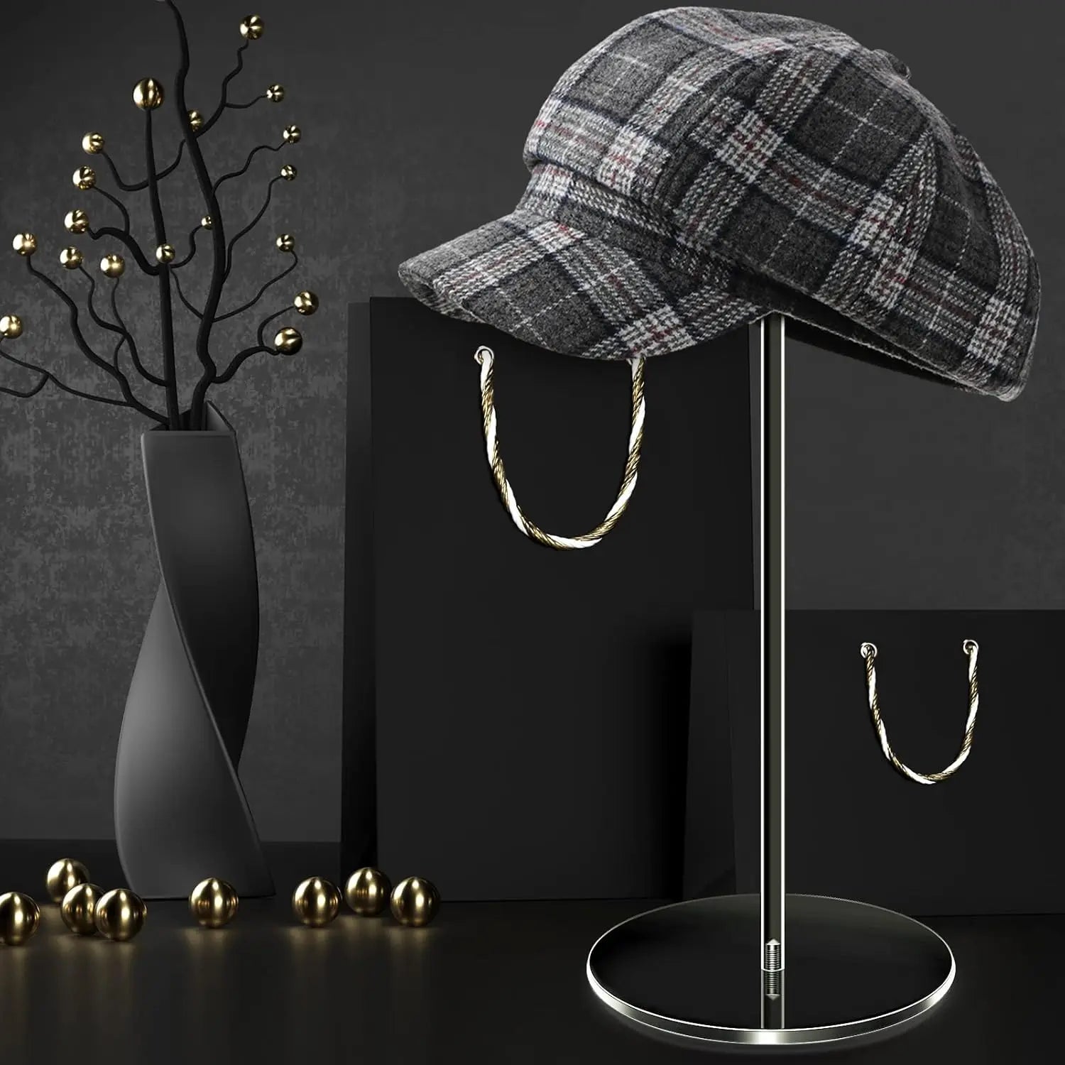 4 Pack Clear Acrylic Hat Stand Display Rack for Baseball Caps, Wig, Watch, Jewelry, 12 Inch