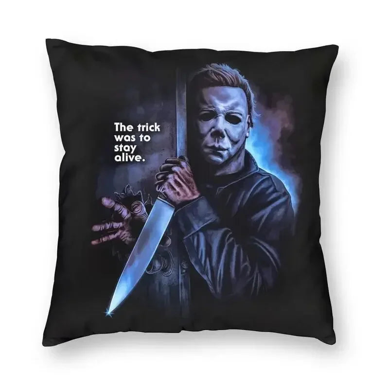 Funda de almohada cuadrada Michael Myers Halloween Horror Movie para decoración del hogar, funda de cojín con estampado 3D para sofá, funda de almohada de moda