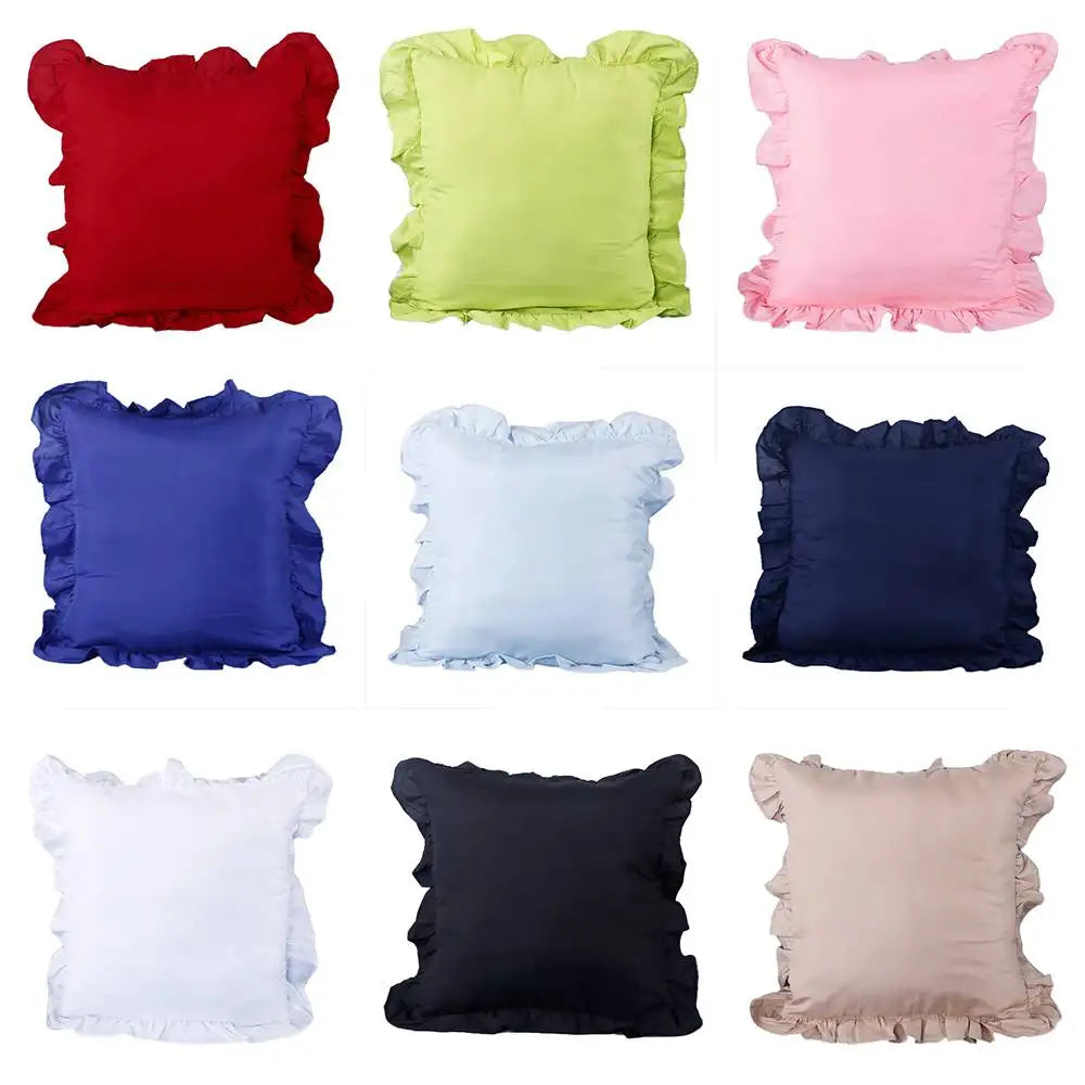 1-pakning med rysjer, uten putekjerne, putetrekk i massivt kubeform, konvoluttlommer, enkel å legge på, 40*40cm/45*45cm