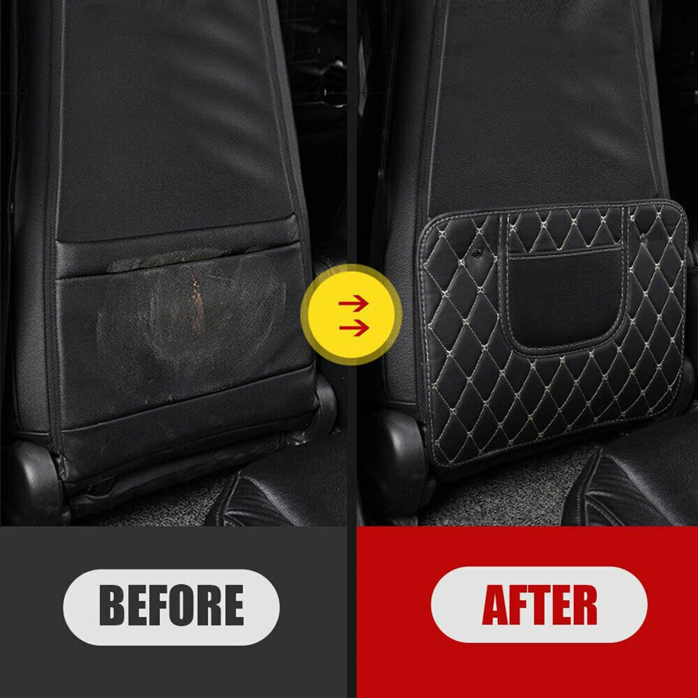 1 alfombrilla protectora para el asiento trasero del coche, alfombrilla antisuciedad, cuero de PU negro, impermeable, resistente a los arañazos, almacenamiento, accesorios para el interior del coche