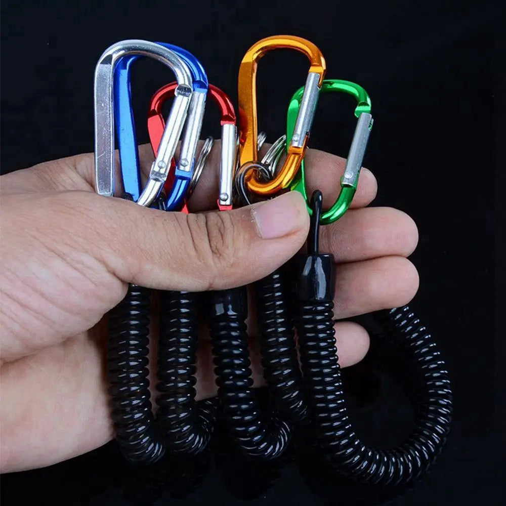 Gear Tool Outdoor Hiking Camping Anti-lost Phone Keychain Portable Fishing Lanyards Camping Carabiner Spring Elastic Rope