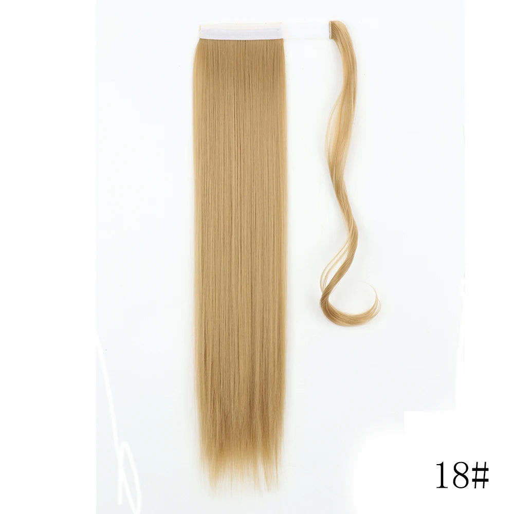 LISI GIRL Synthetic 22/34 Inches Wrap Ponytail Long Afro Curly Hair Extensions Hairpieces Pony Tail Fake Hair Heat Resistant