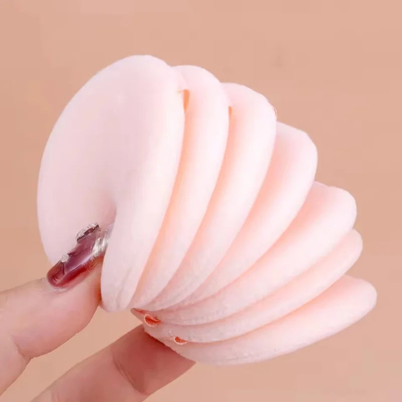 Esponja de Maquillaje de Terciopelo Suave 5/10Pcs Borla Cosmética para Polvo Suelto Esponja de Maquillaje Facial de Doble Cara Corrector Herramientas de Maquillaje Húmedo y Seco