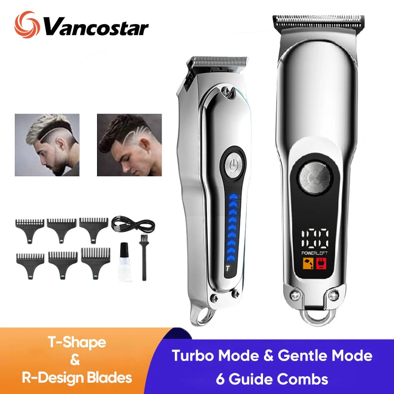 Hair Clipper Hair Cutting Machine USB Rechargeable Cordless T Blade Barber Hair Cut Grooming Home Use for Styling Beard Trimmer