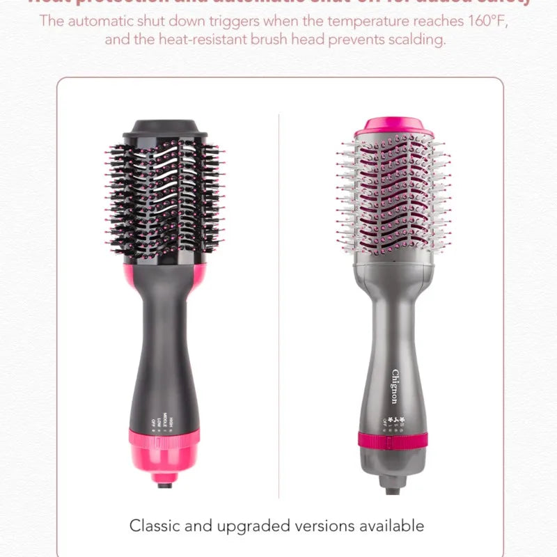 Varmluftbørste Multifunksjons hårføner Rettetang Krøllkam Ett-trinns profesjonell salonghårstyler og volumizer Ionblås