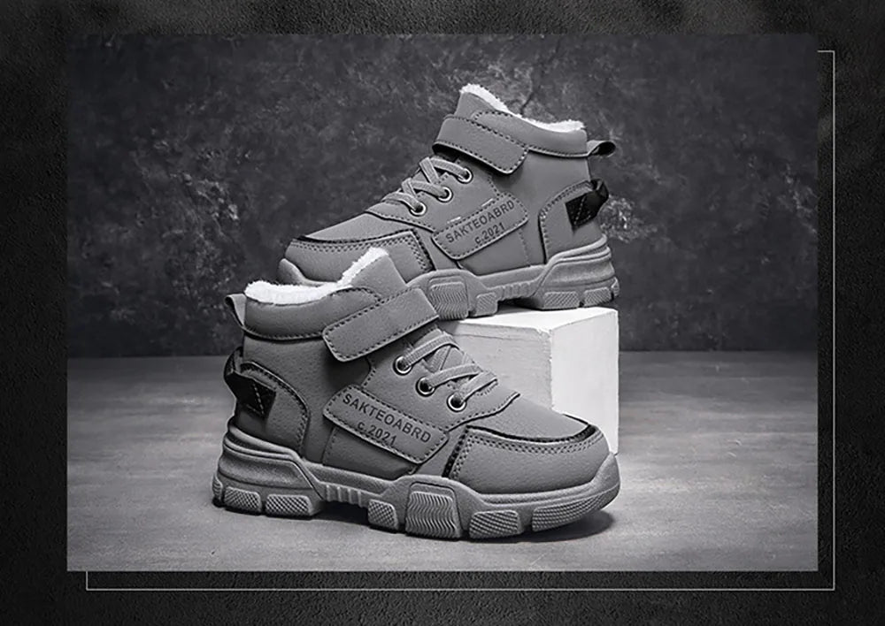 Winter Snow Boots For Children rend Fashion Plush Cotton Shoes Thick Warm Teenager Faux Fur Boots For Kids