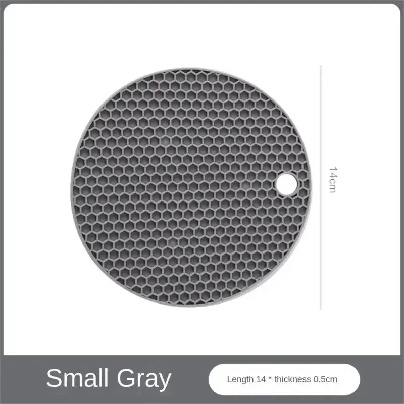 Set de table multifonctionnel en silicone pour la cuisine, dessous de verre rond antidérapant et résistant à la chaleur, manique