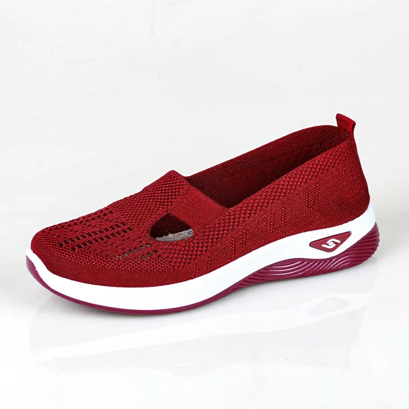 Chaussures d'été pour femmes, baskets respirantes en maille, légères, à enfiler, plates, décontractées, antidérapantes, pour la marche