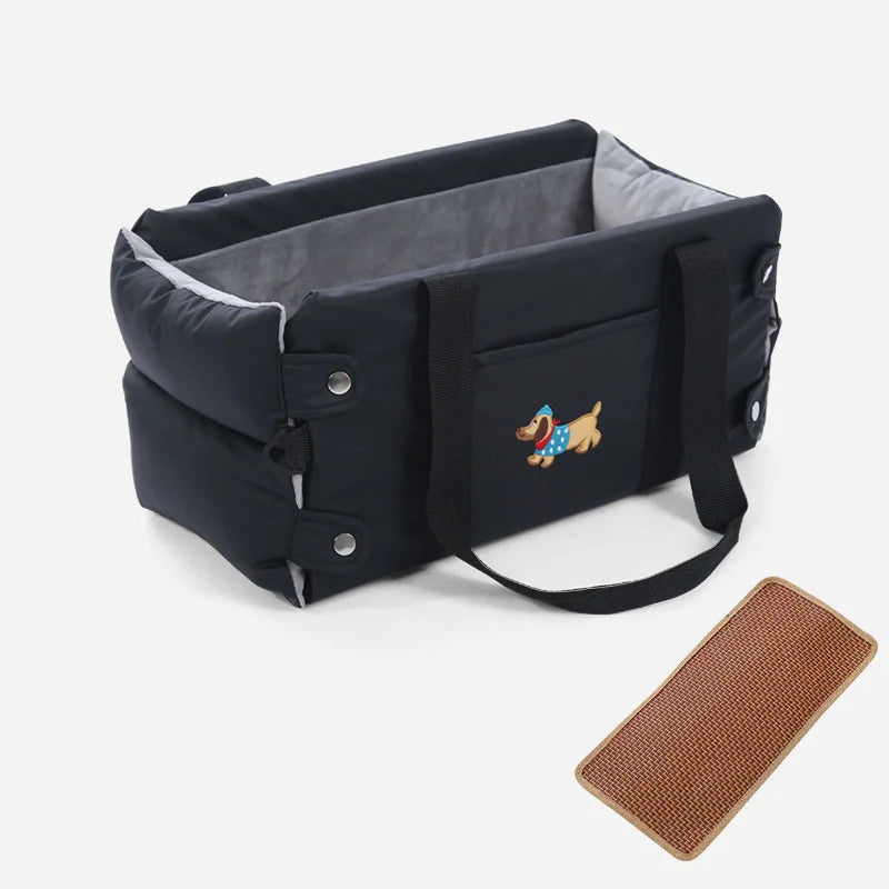 Valpebilsete reise sentralstyrt PU-skinn kjæledyrtransport for små hunder chihuahuakatter biltransport hundetilbehør