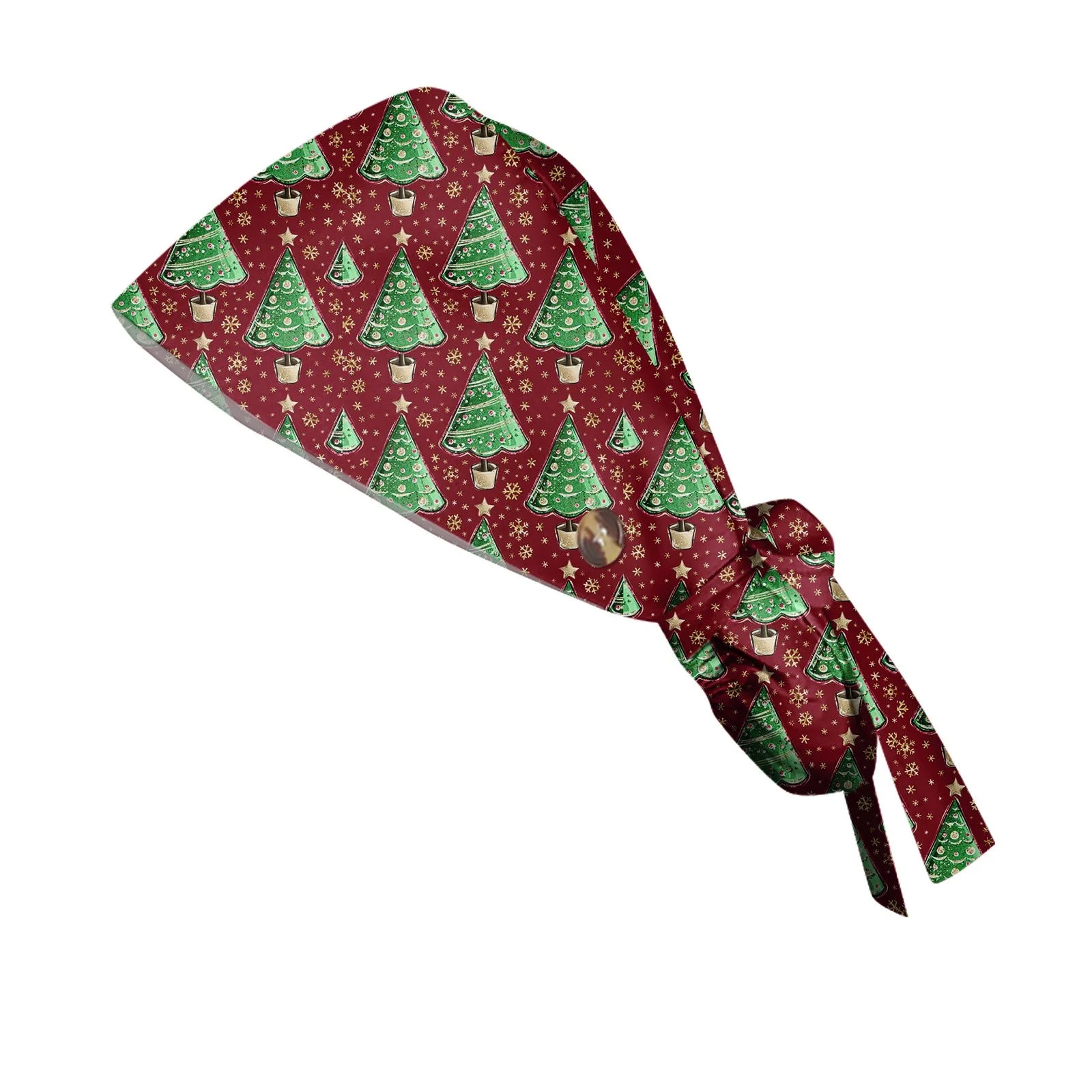 Gorro de Trabajo de Pelo Largo con Estampado Navideño a la Moda, Gorro de Trabajo Ajustable, Gorro de Enfermería para Salón de Belleza, Gorro Quirúrgico Femenino, Gorros de Enfermera
