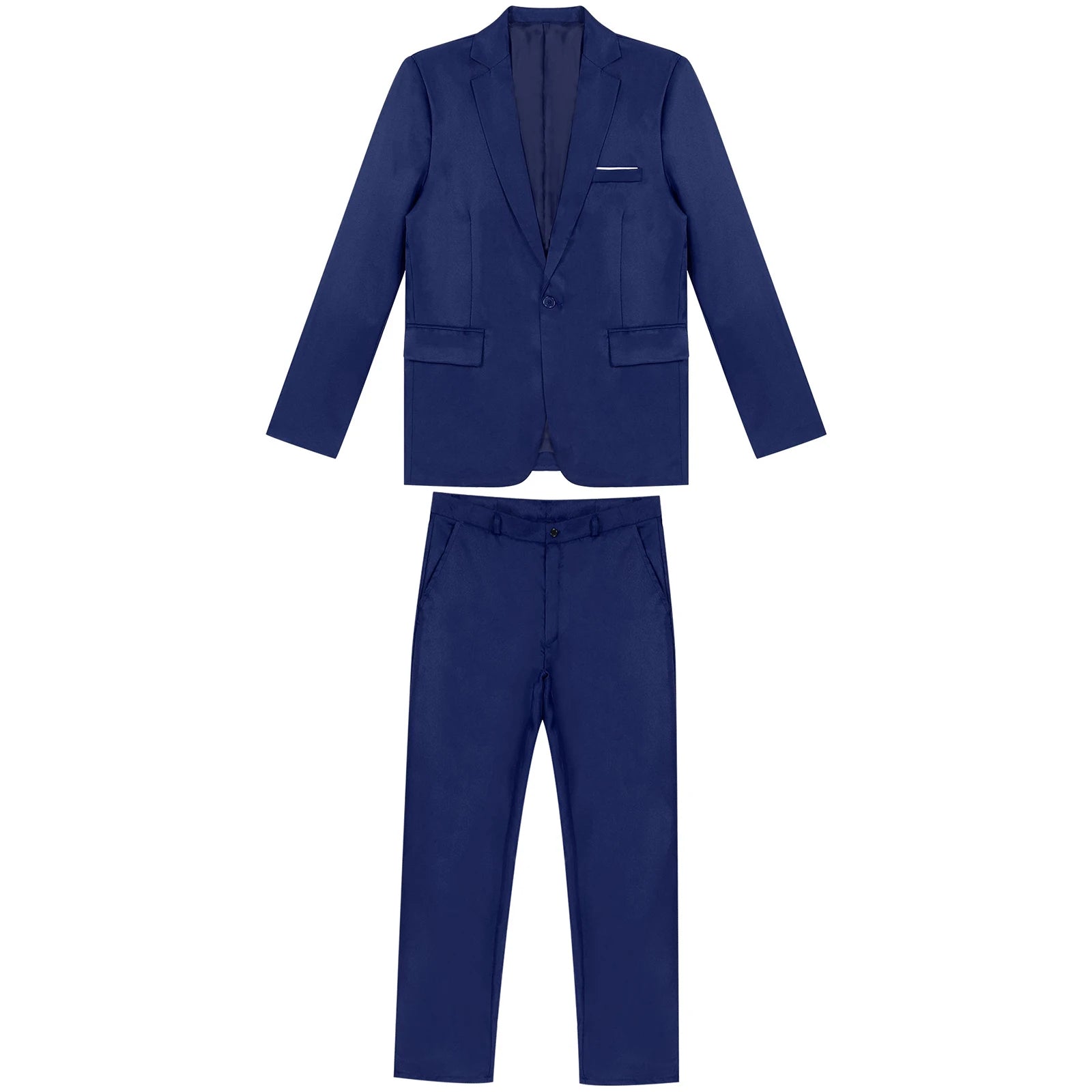 Traje de hombre de caballero de 2 piezas, uniforme formal, chaqueta de blazer de manga larga con solapa y pantalón, trajes para reuniones de oficina, negocios y fiestas de boda